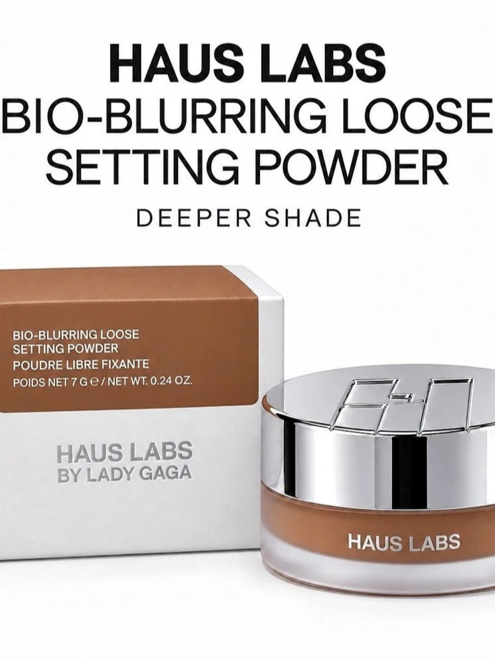 Haus Labs Bio-Blurring Loose Setting Powder Deeper Shade Setting Powder NWT